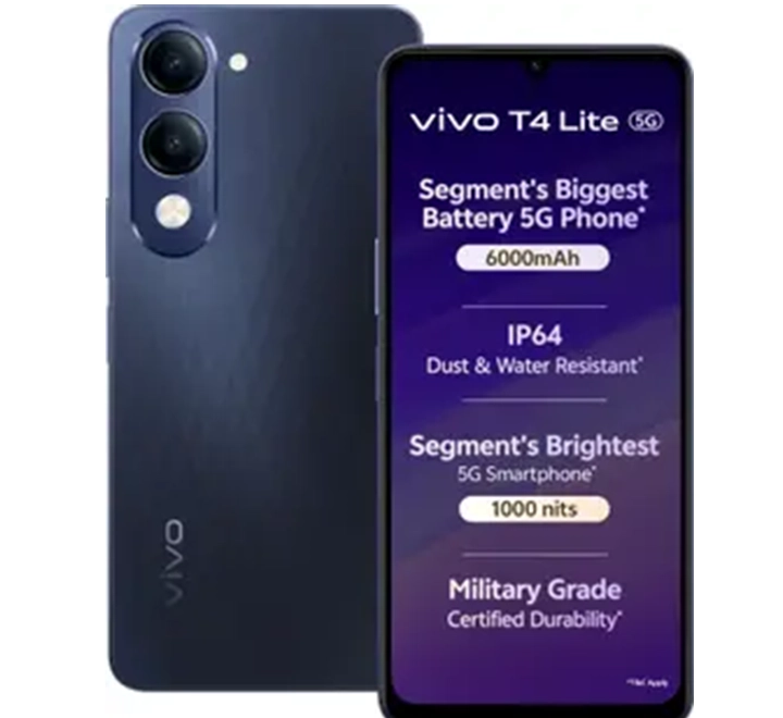 vivo T4 Lite 5G Charger in the Box (Prism Blue, 128 GB)